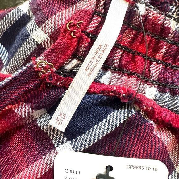 Free People Charlie ruffle plaid top NWT size XS - Picture 11 of 15